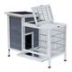 Pawhut 36" Wooden Outdoor Rabbit Hutch Elevated Bunny Cage with Enclosed Run