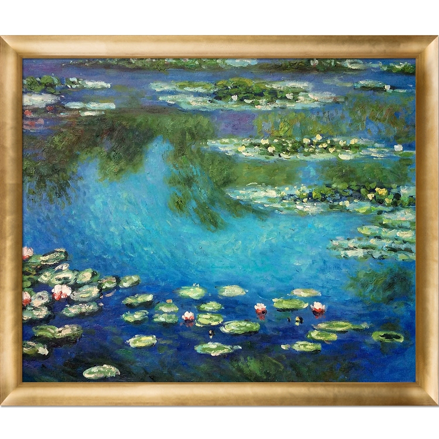 La Pastiche Claude Monet 'Water Lilies' Hand Painted Oil Reproduction