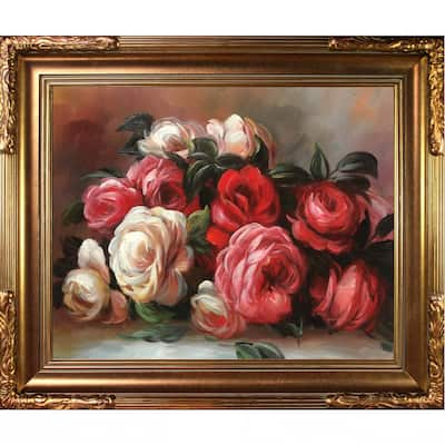 La Pastiche Pierre-Auguste Renoir 'Discarded Roses' Hand Painted Oil Reproduction