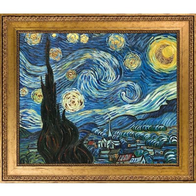 La Pastiche Vincent Van Gogh 'Starry Night' (Luxury Line) Hand Painted Oil Reproduction