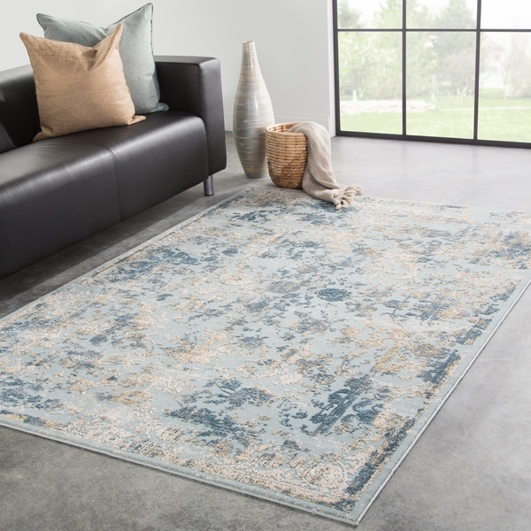 Nuala Floral Blue/ Gold Area Rug - 10' x 14'
