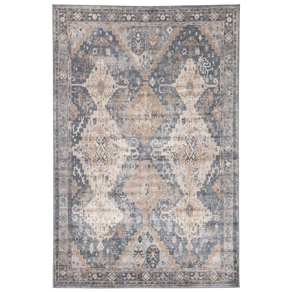 Gallant Geometric Blue Beige Area Rug 5 X 8 Overstock 22466110