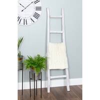 Dora 5 ft Decorative Ladder - White Finish - 59.5"H x 16"W x 2"D
