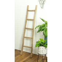 Dora 5 ft Decorative Ladder - Walnut Finish - 59.5"H x 16.5"W x 2"D