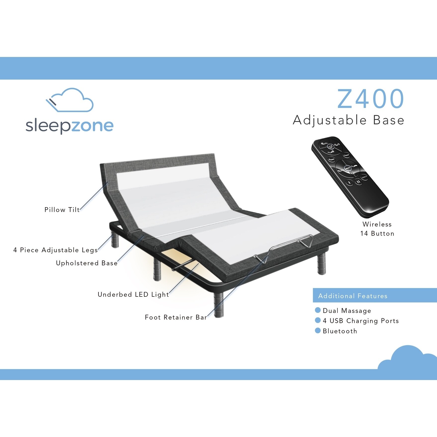 pillow tilt adjustable bed