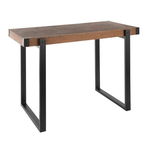 slide 1 of 7, Odessa Industrial Counter Height Dining Table in Metal and Wood by LumiSource - Black/brown