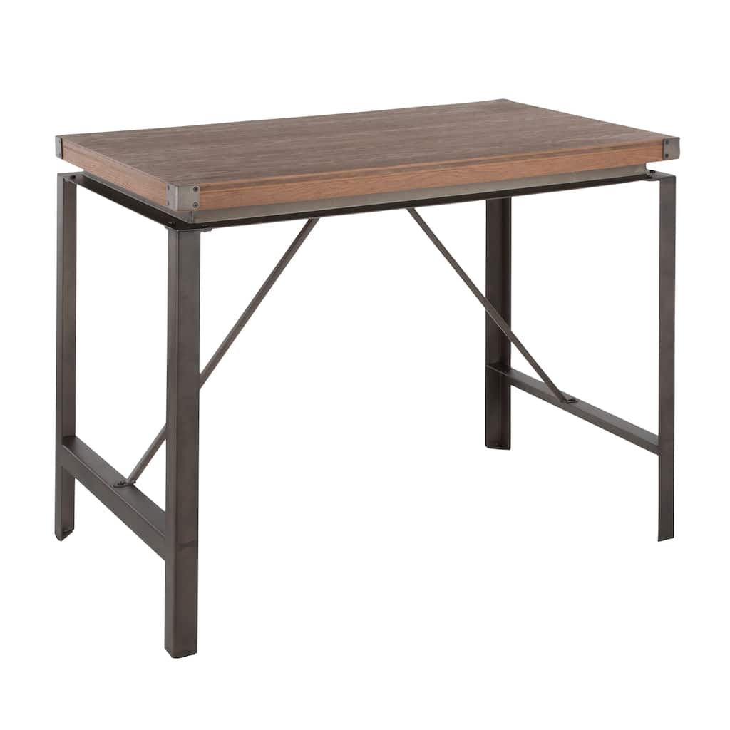 Carbon Loft Hess Industrial Antique/Brown Counter Height Dining Table in Metal and Wood