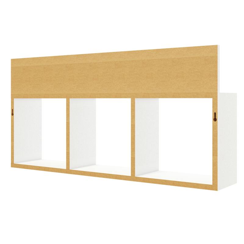 Triple Cubed Floating Cubbie Shelf - White