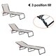 Outsunny 3-Position Portable Reclining Beach Chaise Lounge Folding Chair Outdoor Patio - Cream White - Thumbnail 2