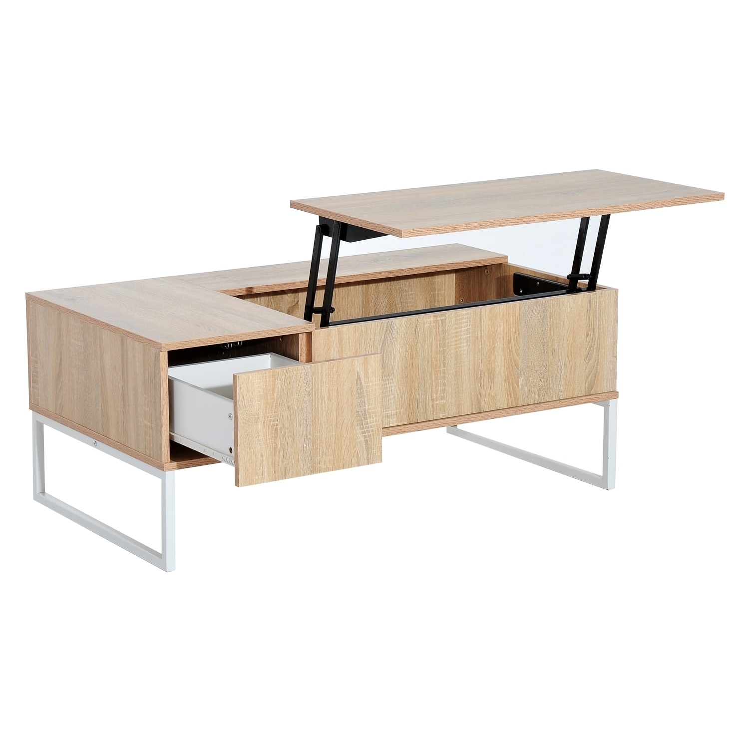Shop Homcom 43 Modern Lift Top Coffee Table Desk With Hidden