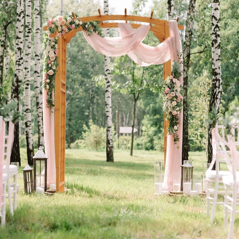 Outsunny 7.5' Fir Wood Round Outdoor Garden Arbor Arch Trellis