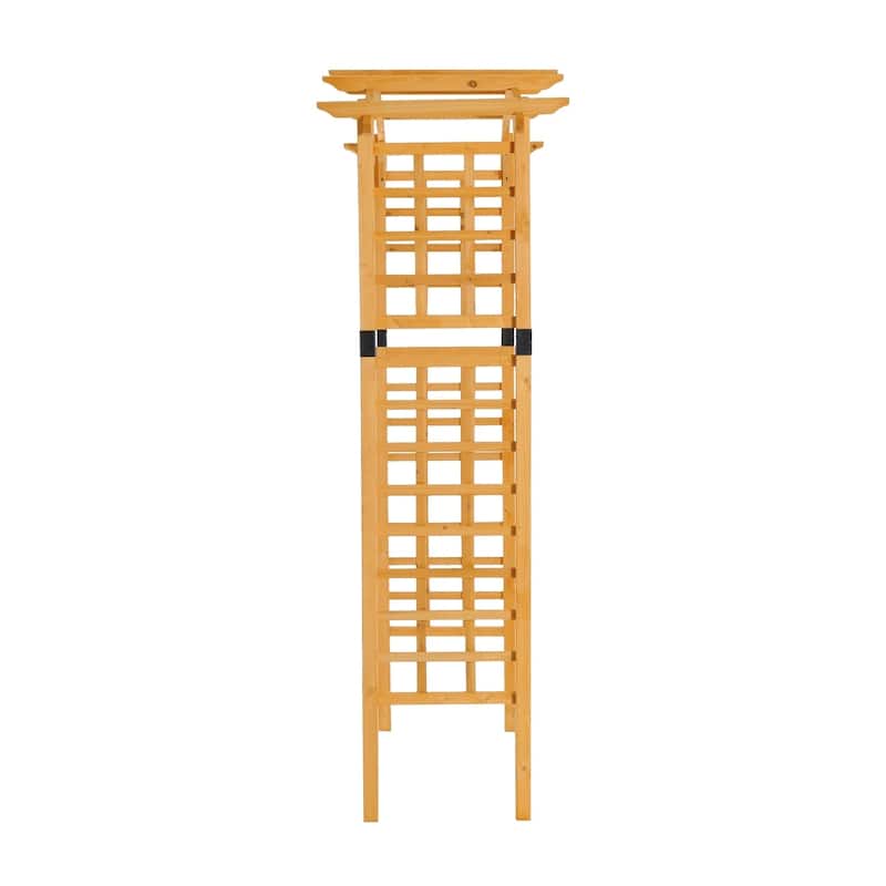 Outsunny 7.5' Fir Wood Round Outdoor Garden Arbor Arch Trellis