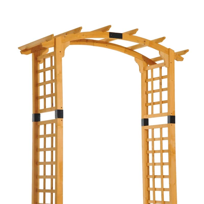 Outsunny 7.5' Fir Wood Round Outdoor Garden Arbor Arch Trellis