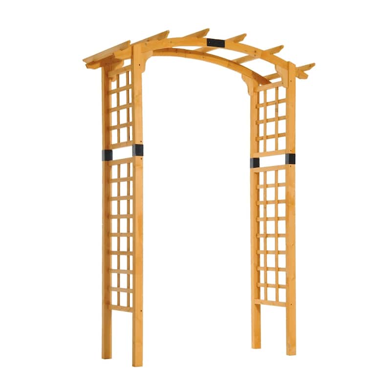 Outsunny 7.5' Fir Wood Round Outdoor Garden Arbor Arch Trellis