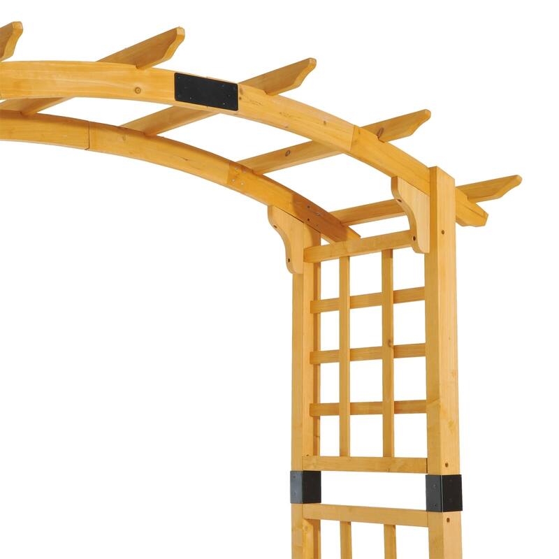 Outsunny 7.5' Fir Wood Round Outdoor Garden Arbor Arch Trellis - On ...