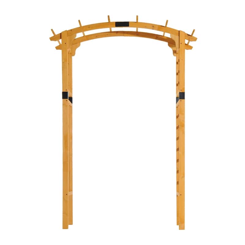 Outsunny 7.5' Fir Wood Round Outdoor Garden Arbor Arch Trellis