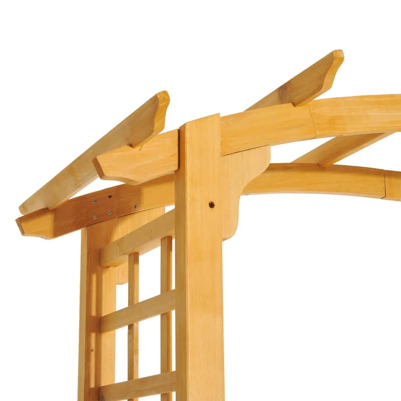 Outsunny 7.5' Fir Wood Round Outdoor Garden Arbor Arch Trellis