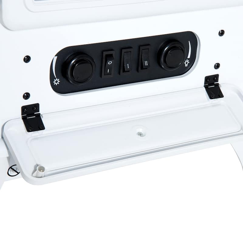 HOMCOM Freestanding Electric Fireplace Heater with Realistic LED Log Flames and Automatic Timer, 750/1500W, White