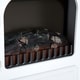 preview thumbnail 5 of 5, HOMCOM Freestanding Electric Fireplace Heater with Realistic LED Log Flames and Automatic Timer, 750/1500W, White