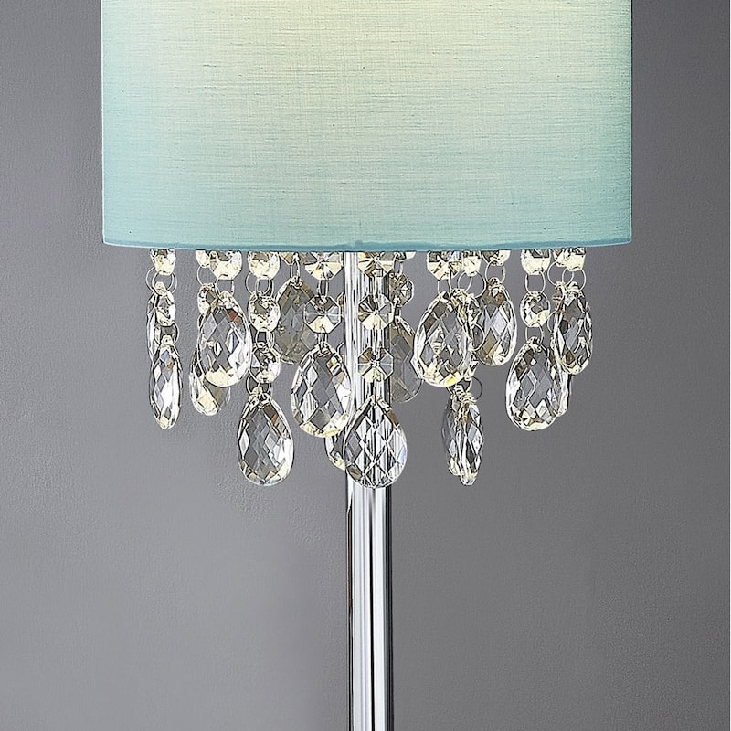 FLORENCE 22"H Crystal Pendants Table Lamp, Turquoise