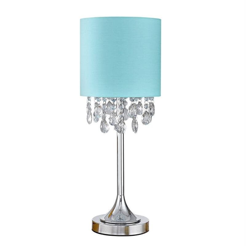 FLORENCE 22"H Crystal Pendants Table Lamp, Turquoise