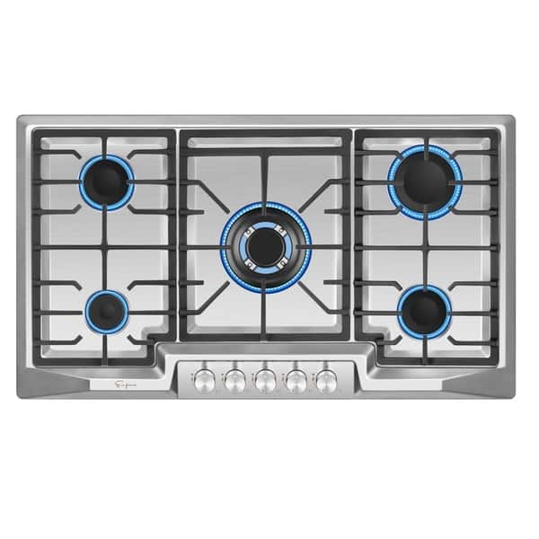Shop Empava 36 Recessed Gas Stove Cooktop With 5 Italy Sabaf