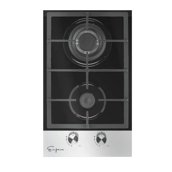 Shop Empava 12 In Gas Cooktop 2 Italy Sabaf Burners Top Tempered