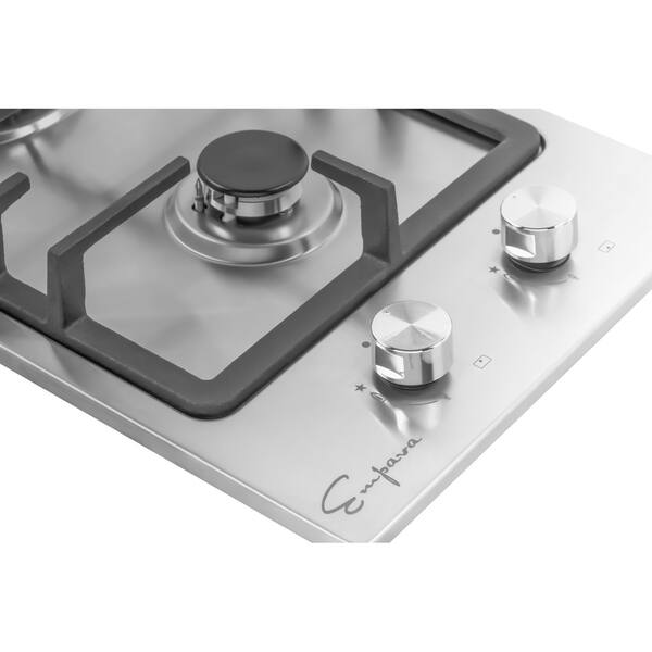 Shop Empava 12 In Gas Cooktop 2 Italy Sabaf Burners Top Tempered