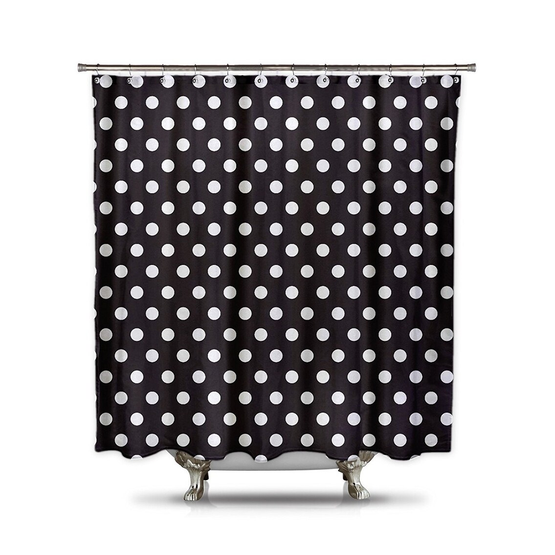 Shop Black And White Polka Dot Shower Curtain Free Shipping On