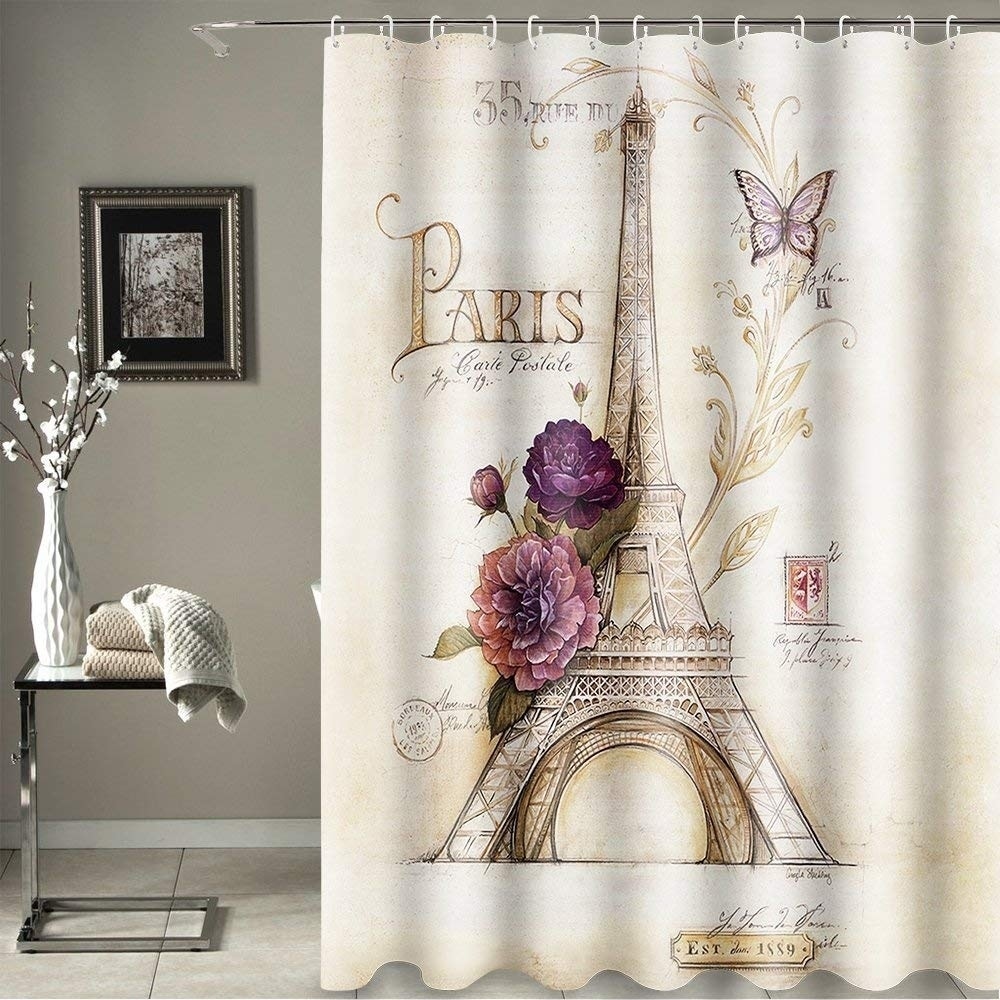 Home Garden Shower Curtains Gray France Paris Eiffel Tower Picture Bathroom Fabric Shower Curtain Ss270 Stbaliaacid