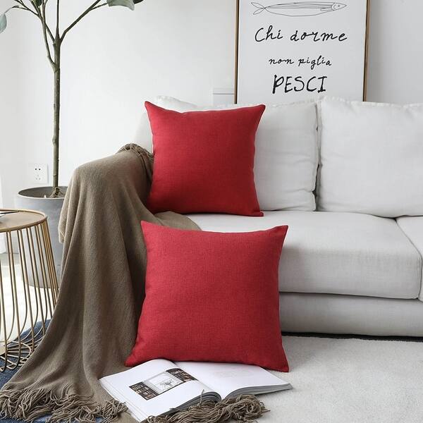 Linen Textured Decorative Pillow Covers Cushion Overstock 22478781