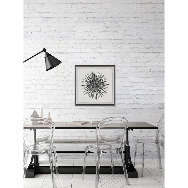 Burst of Grey' Framed Painting Print