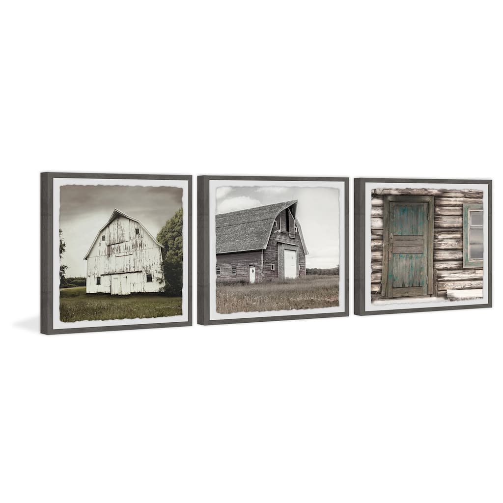 Marmont Hill - Handmade Barn Houses III Triptych - Multi-Color