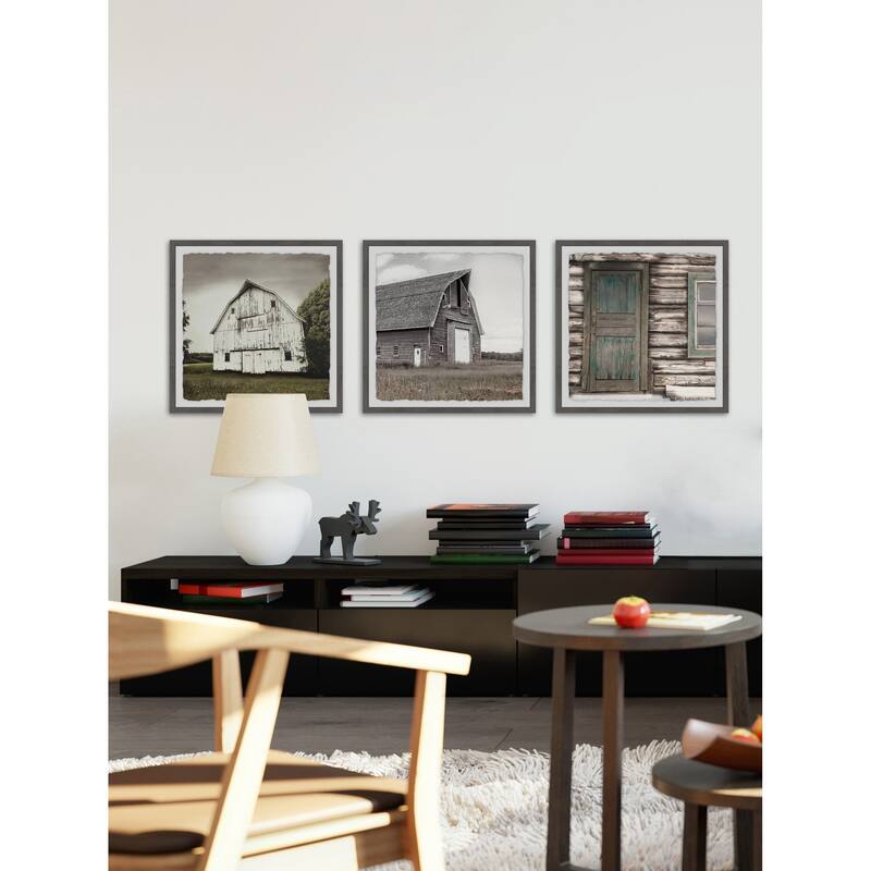 Marmont Hill - Handmade Barn Houses III Triptych - Multi-Color