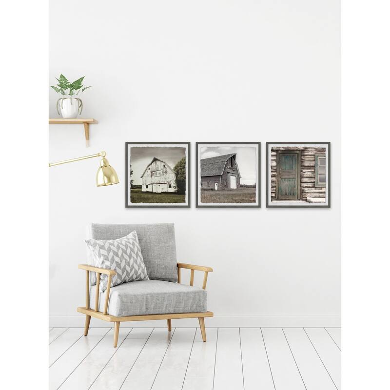 Marmont Hill - Handmade Barn Houses III Triptych - Multi-Color