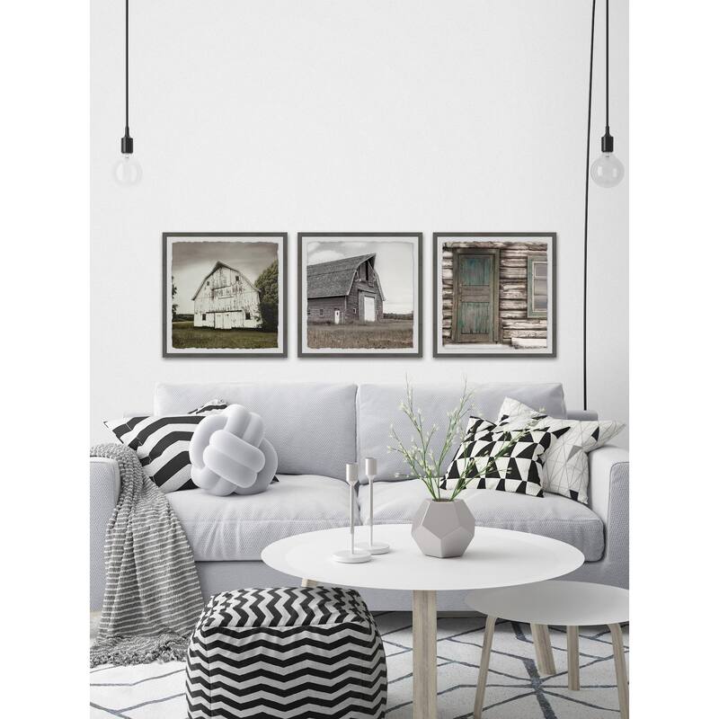 Marmont Hill - Handmade Barn Houses III Triptych - Multi-Color