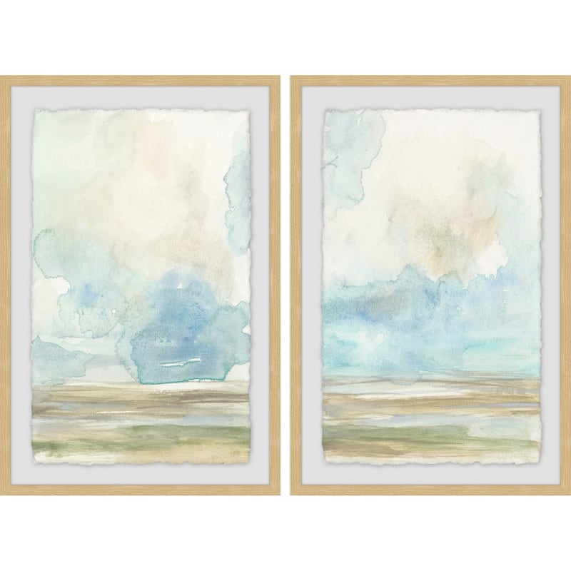 Marmont Hill - Handmade Pale Sunset Diptych - Multi-Color