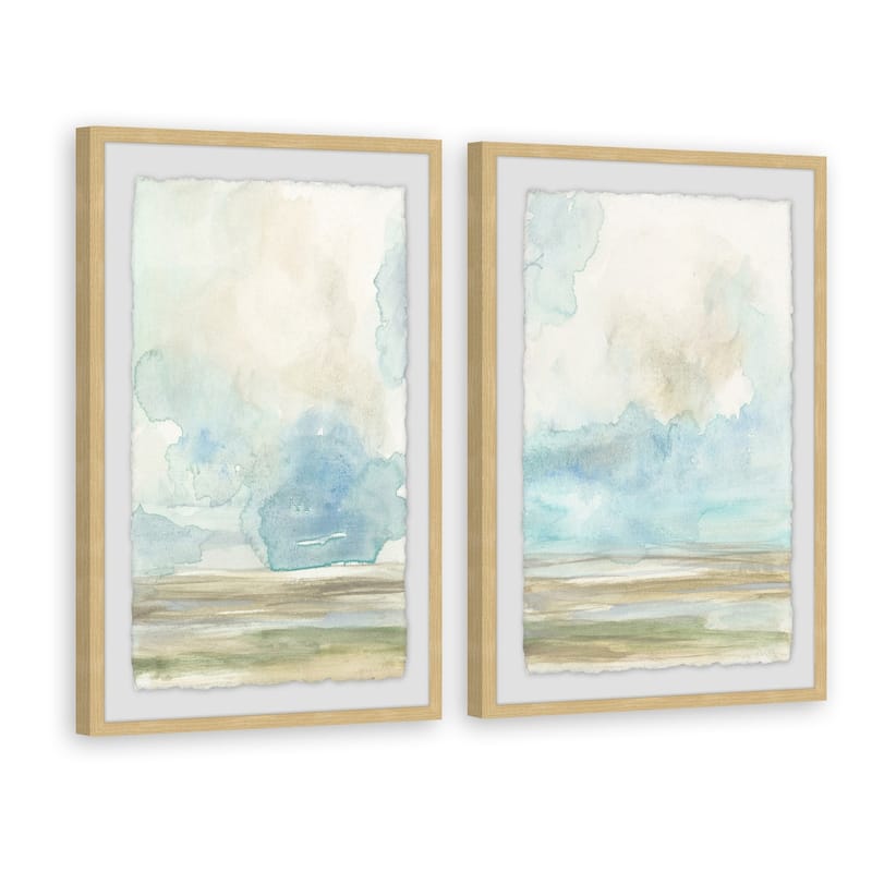 Marmont Hill - Handmade Pale Sunset Diptych - Multi-Color