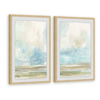 Marmont Hill - Handmade Pale Sunset Diptych - Multi-Color