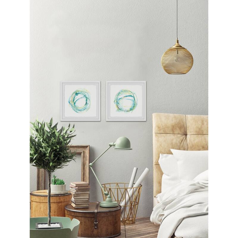 Marmont Hill - Handmade Orbital Path Diptych - Multi-Color