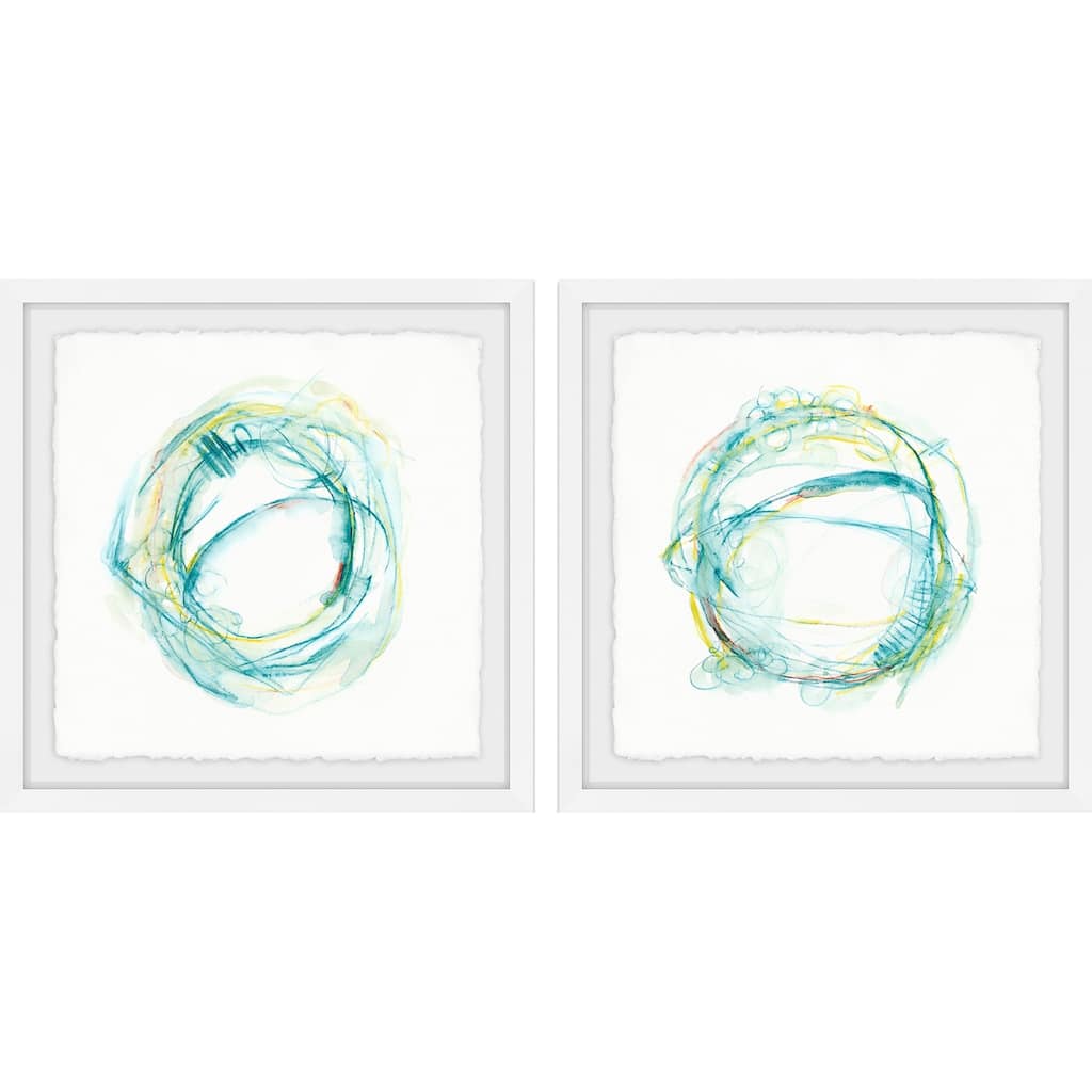 Marmont Hill - Handmade Orbital Path Diptych - Multi-Color