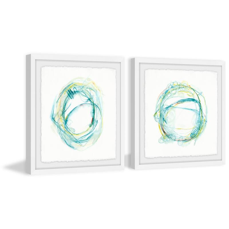 Marmont Hill - Handmade Orbital Path Diptych - Multi-Color
