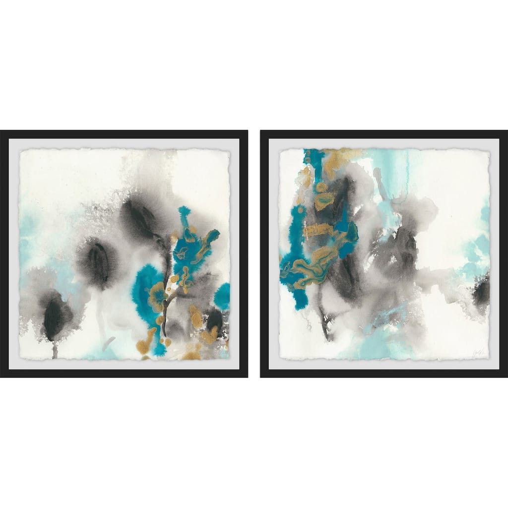 Marmont Hill - Handmade Cerulean Mirage Diptych - Multi-Color