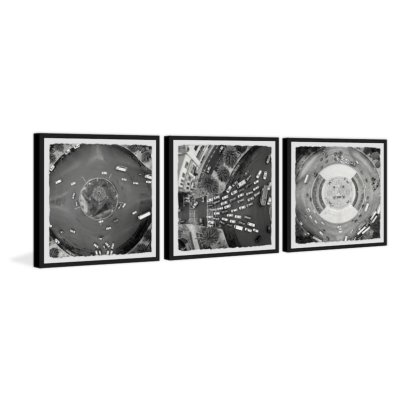 Marmont Hill - Handmade Traffic Circle Triptych - Multi-Color