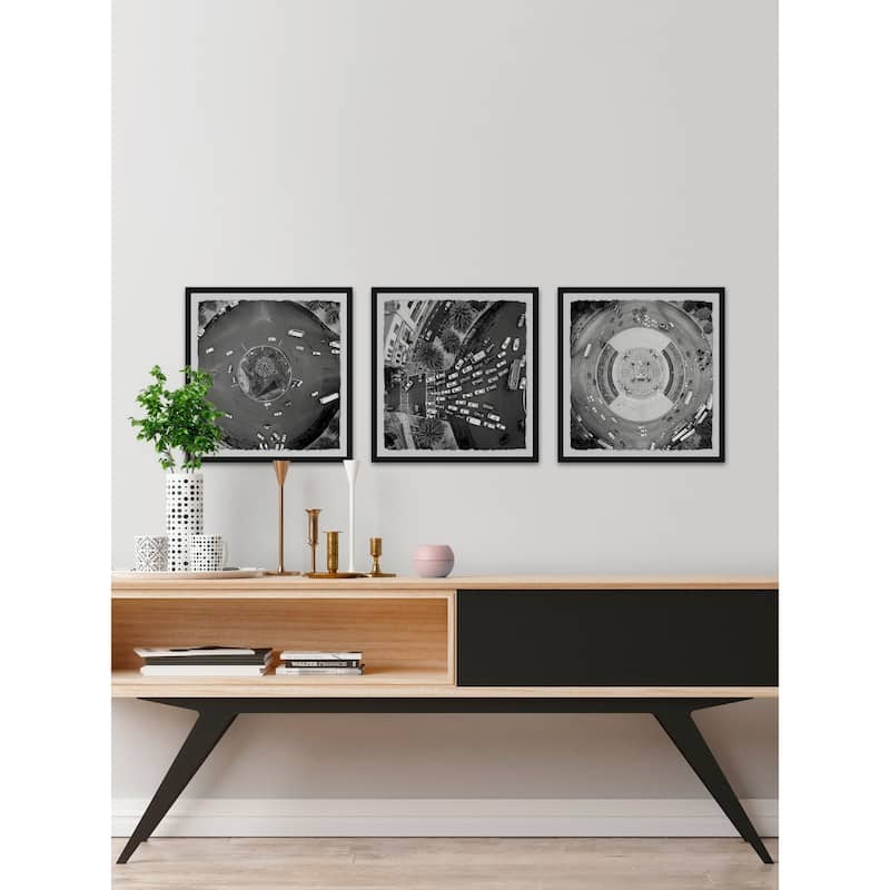 Marmont Hill - Handmade Traffic Circle Triptych - Multi-Color