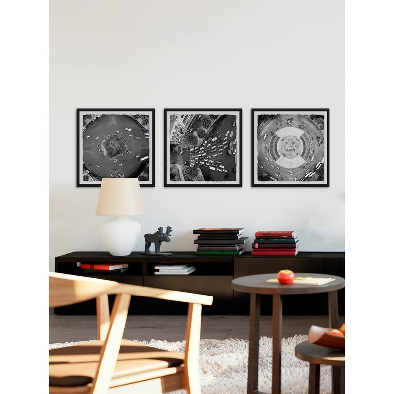 Marmont Hill - Handmade Traffic Circle Triptych - Multi-Color