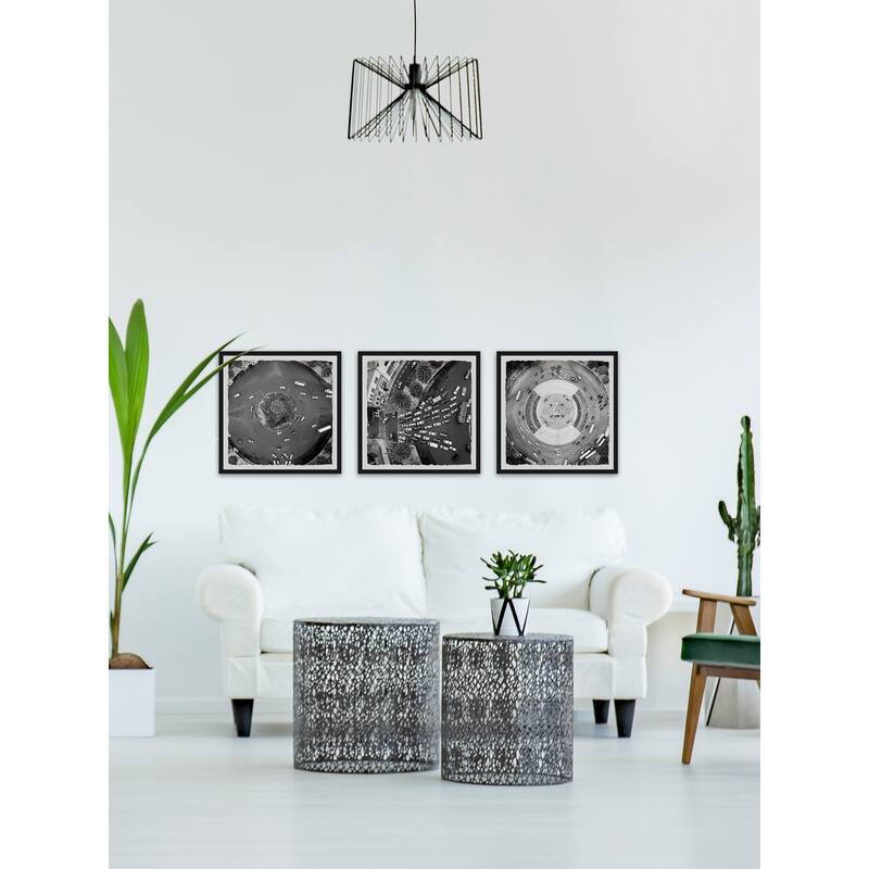 Marmont Hill - Handmade Traffic Circle Triptych - Multi-Color