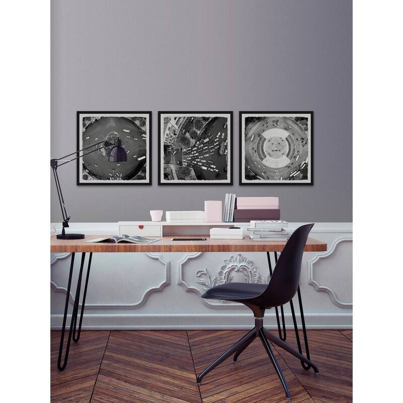 Marmont Hill - Handmade Traffic Circle Triptych - Multi-Color