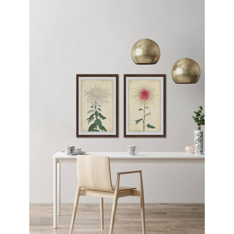 Marmont Hill - Handmade Spaghetti Blooms Diptych - Multi-Color