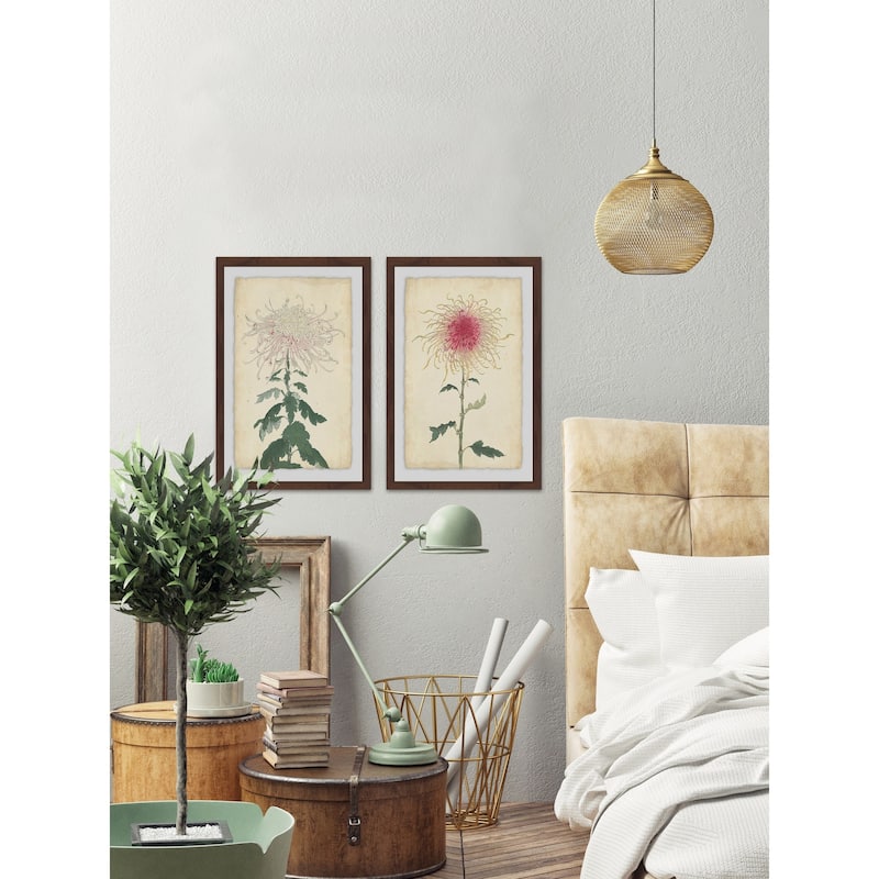 Marmont Hill - Handmade Spaghetti Blooms Diptych - Multi-Color